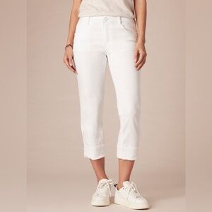 Democracy‎ Mid-Rise Flex-Ellent Girlfriend Jean w/ Cropped Hem white size 10 Nwt